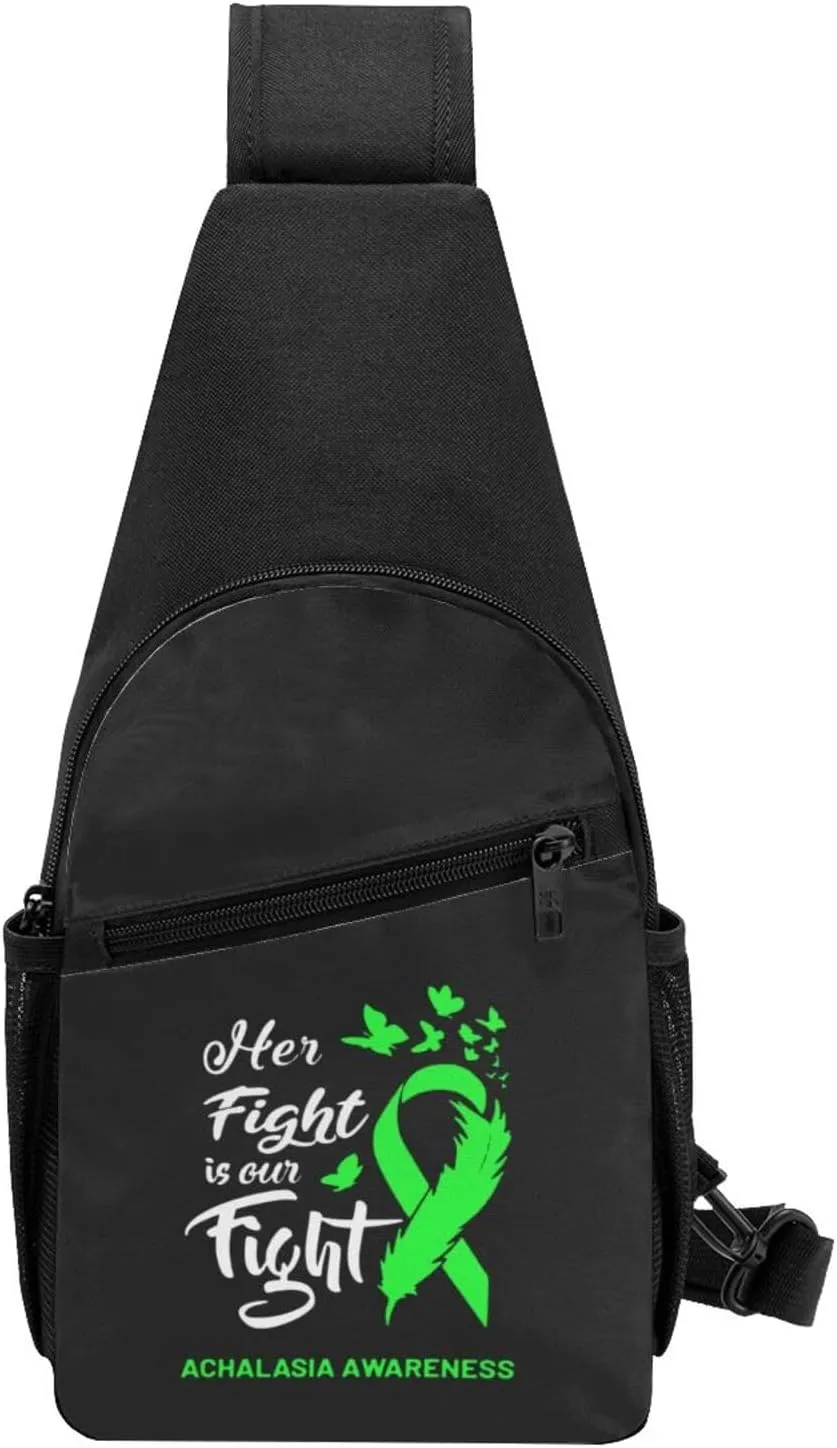 Her Fight is Our Fight Achalasia Awareness Chest Pack Leisure Shoulder Crossbody Chest Bag