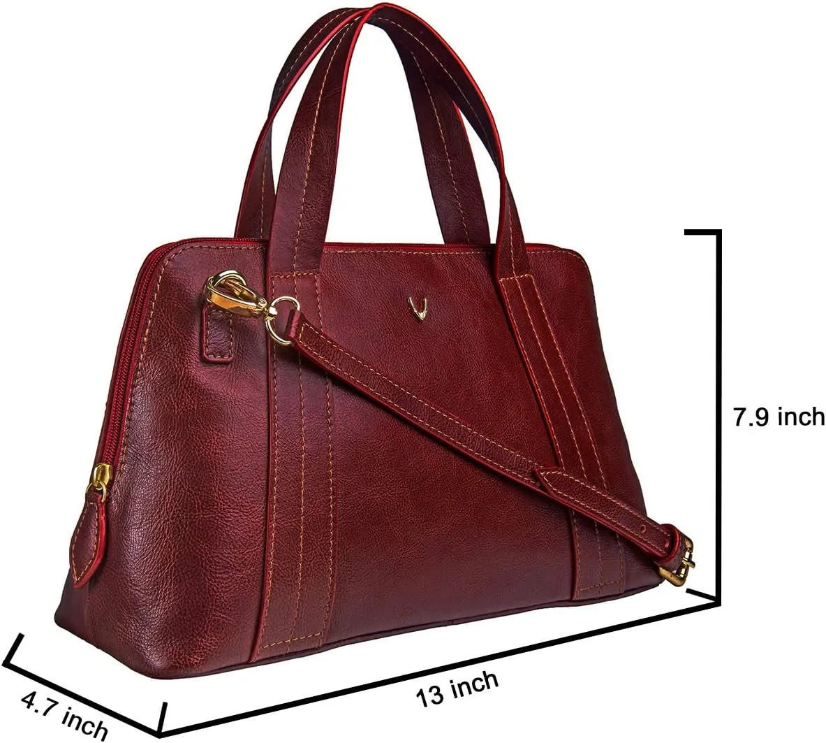 Hidesign Cerys Medium Leather Satchel Crossbody with Detachable Shoulder Strap