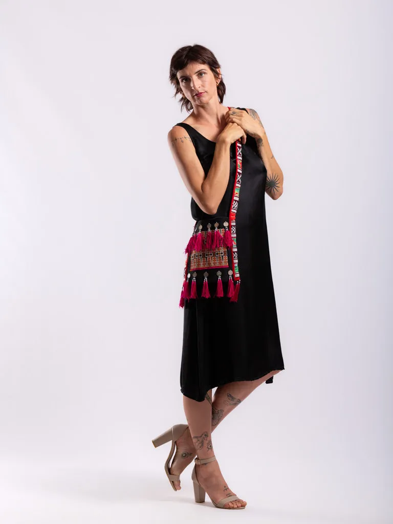 Hilltribe bag with coins and embroidery