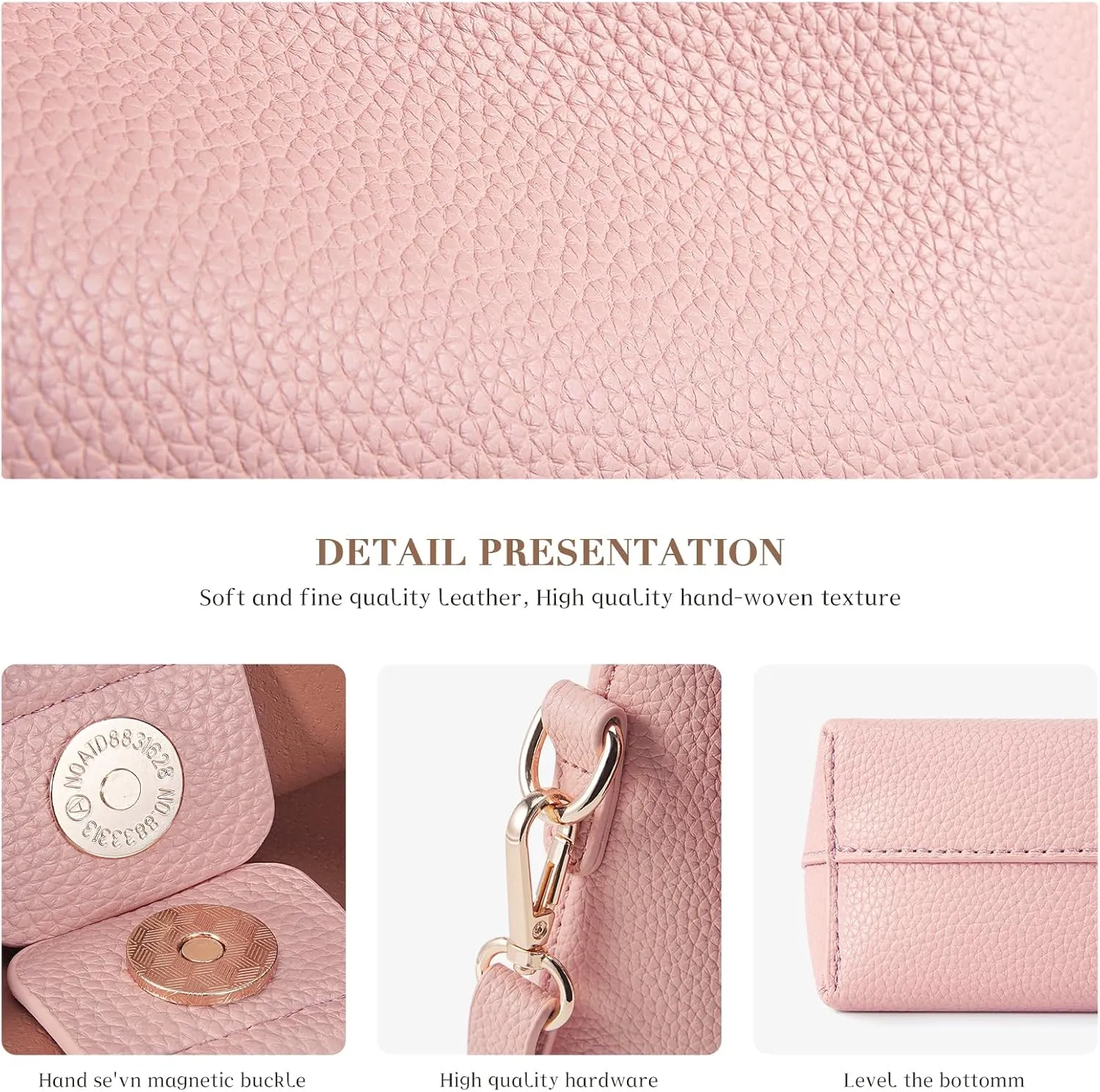 HKCLUF Hobo Bags Purses for Women 2PCS/Set,Soft Vegan Leather Slouchy Shoulder Handbags with Small Crossbody Bags for Women