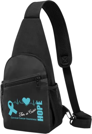 Hope for a Cure Cervical Cancer Awareness Chest Pack Leisure Shoulder Crossbody Chest Bag