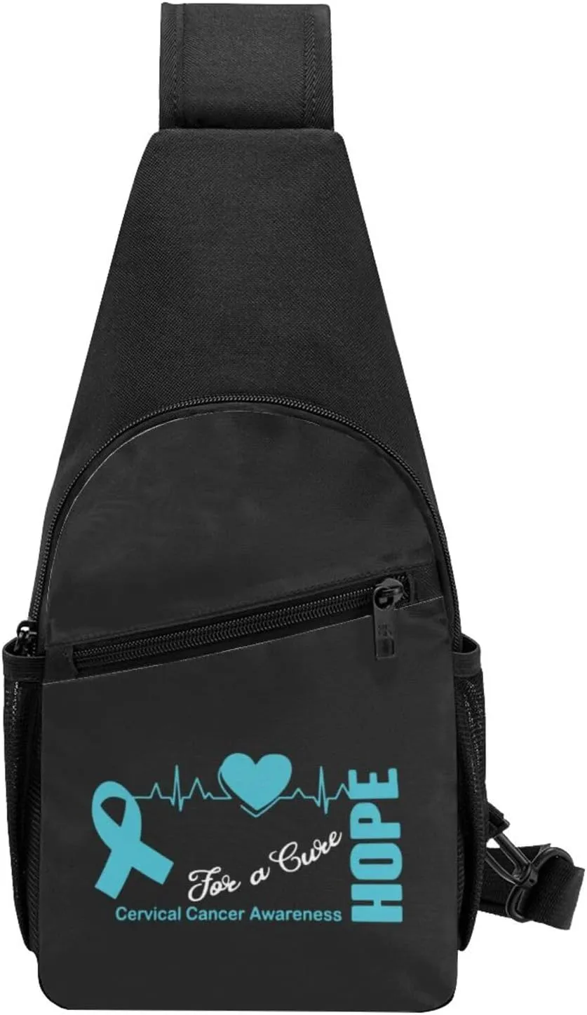 Hope for a Cure Cervical Cancer Awareness Chest Pack Leisure Shoulder Crossbody Chest Bag