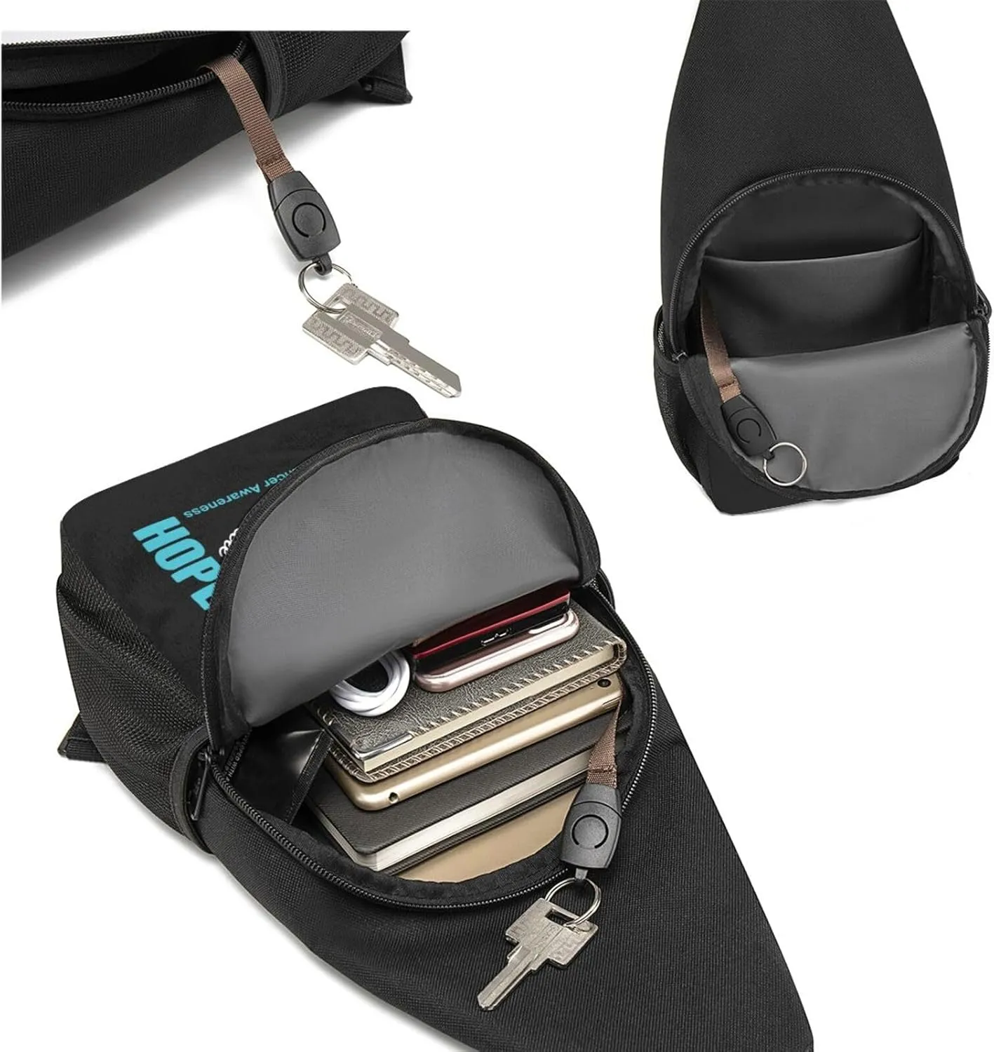 Hope for a Cure Cervical Cancer Awareness Chest Pack Leisure Shoulder Crossbody Chest Bag