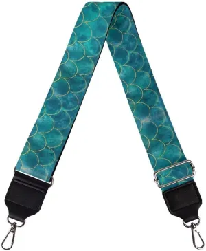 Horeset Teal Mermaid Scale Purse Strap for Women Girls, Adjustable Wide Guitar Straps for Handbags,Crossbody Handbag Replacement Strap Soft Wide Straps