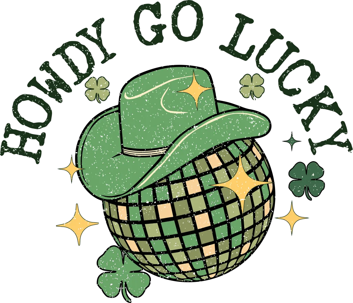 Howdy Go Lucky Disco Ready to Press DTF Transfer