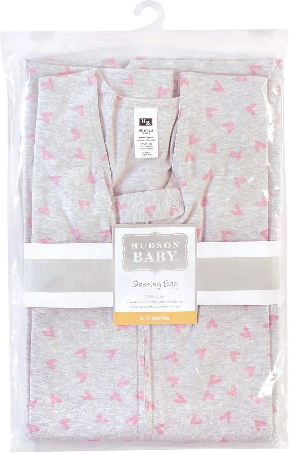 Hudson Baby Unisex BabyCotton Sleeveless Wearable Sleeping Bag, Sack, Blanket