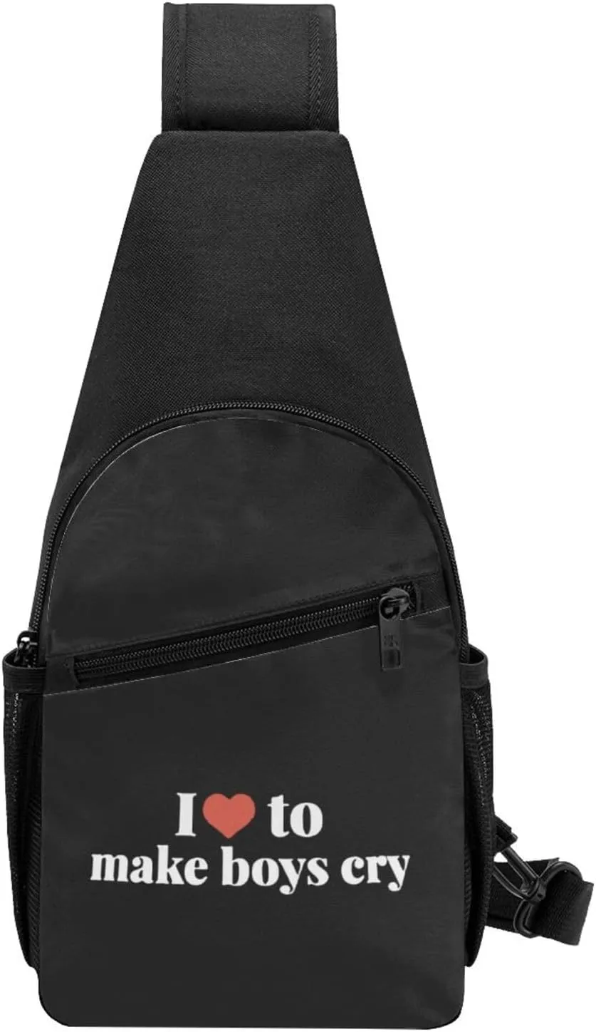 I Love to Make Boys Cry Chest Pack Leisure Shoulder Crossbody Chest Bag