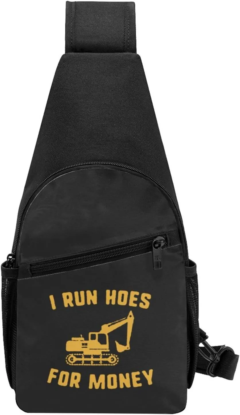 I Run Hoes for Money Chest Pack Leisure Shoulder Crossbody Chest Bag