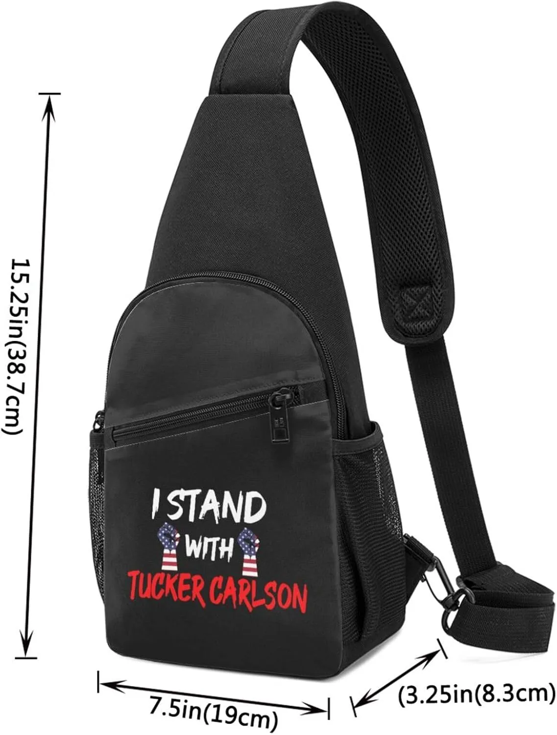 I Stand With Tucker Carlson Chest Pack Leisure Shoulder Crossbody Chest Bag
