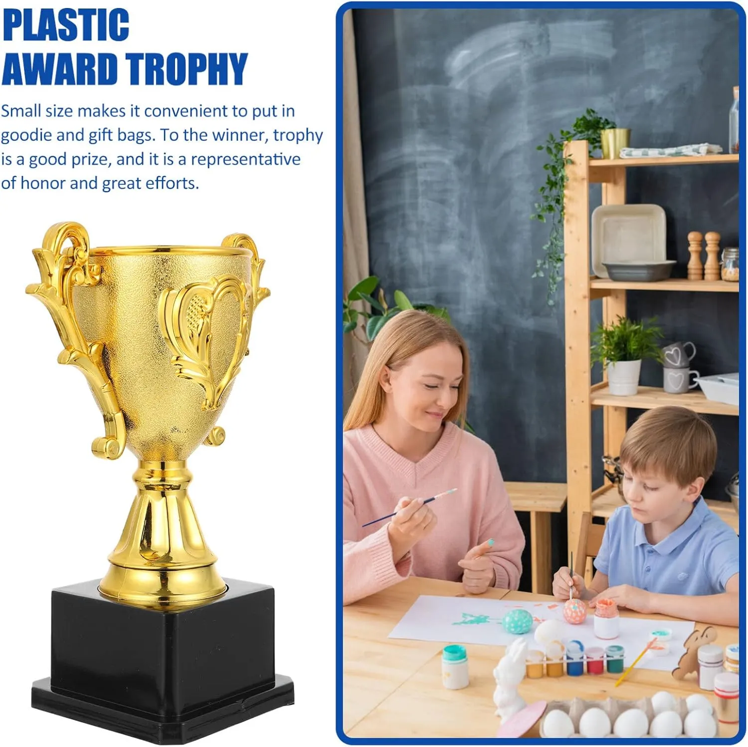 IMIKEYA Gold Award Trophies: Golden Trophies for Kids Awards Plastic Trophy Awards Trophies Cup for Kids Party Favors Sports Footabll Rewards Competition Tournaments Gift