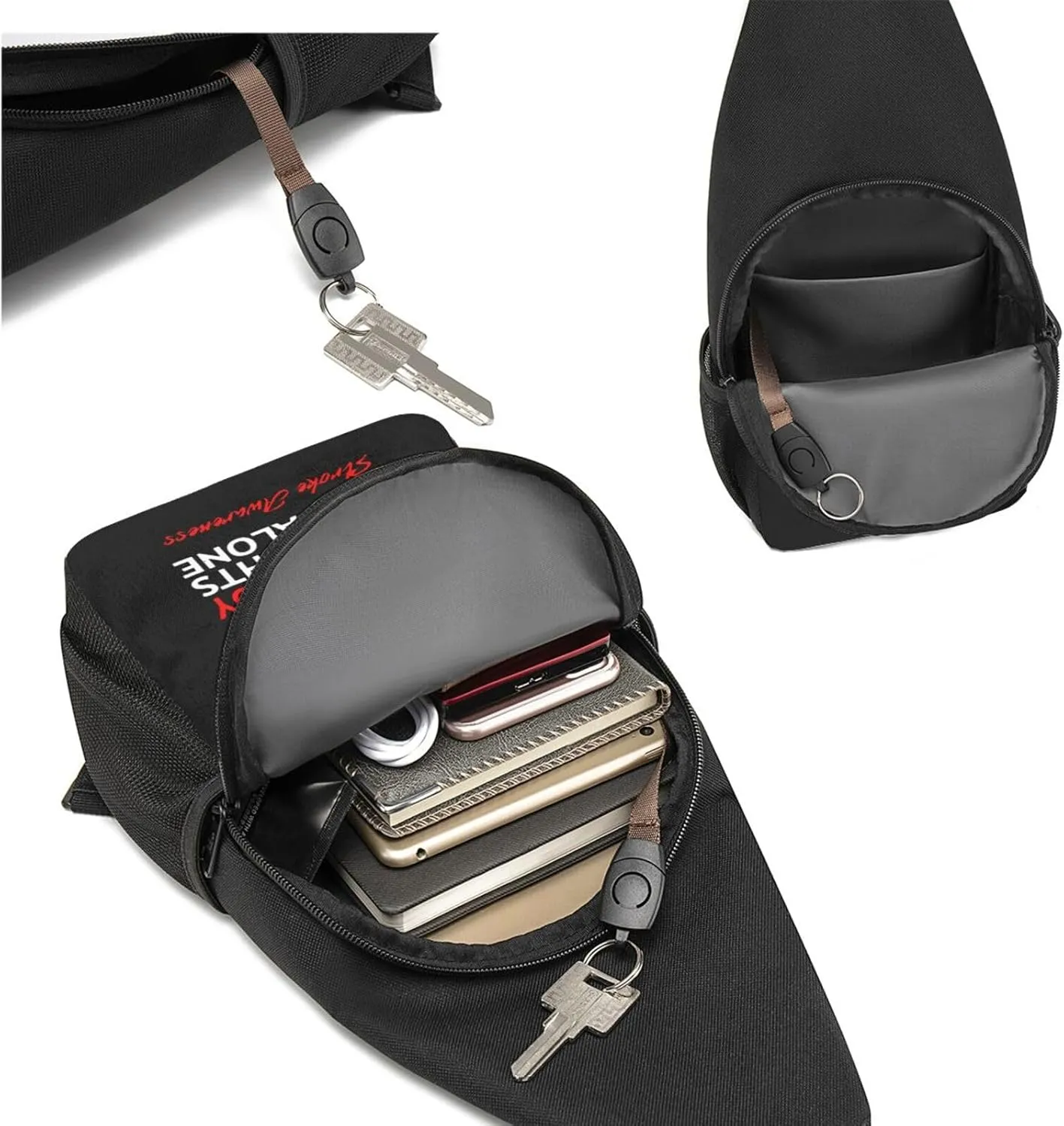 in This Family Nobody Fights Alone Stroke Awareness Chest Pack Leisure Shoulder Crossbody Chest Bag