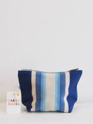 Indigo Ombre Stripe Pouch