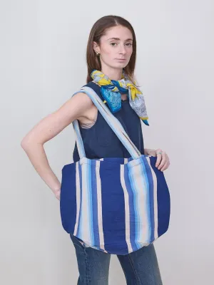 Indigo Ombre Stripe Tote