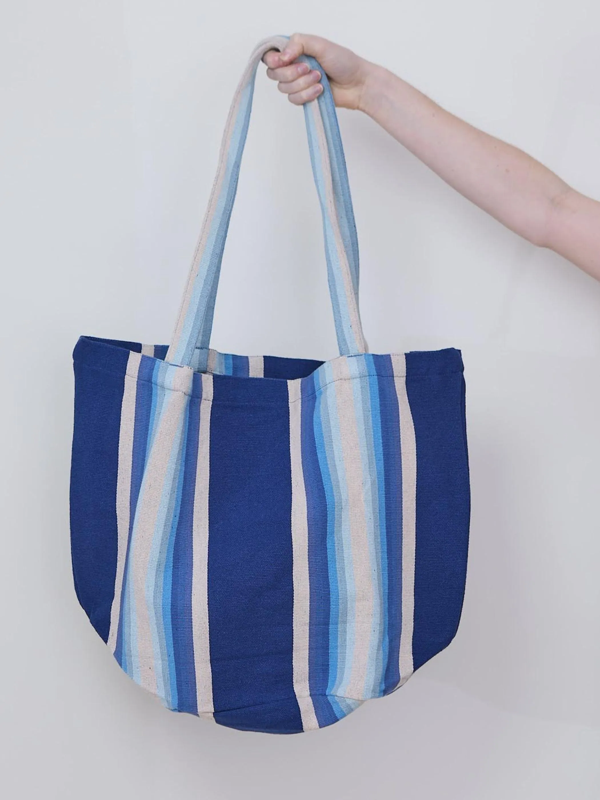 Indigo Ombre Stripe Tote