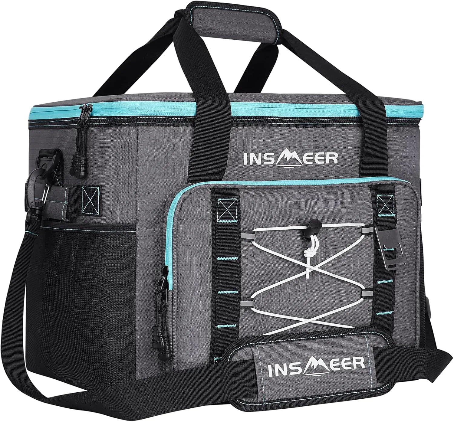 INSMEER Soft Cooler Bag, Collapsible Coolers Bag 60Can/40L, Soft Sided Insulated Cooler Portable Leakproof Cooler for Grocery Shopping,Camping,Travel,Fishing
