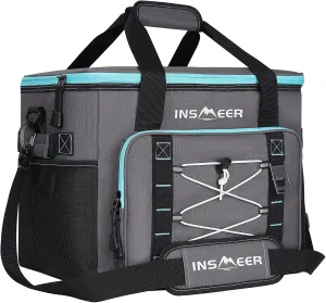 INSMEER Soft Cooler Bag, Collapsible Coolers Bag 60Can/40L, Soft Sided Insulated Cooler Portable Leakproof Cooler for Grocery Shopping,Camping,Travel,Fishing