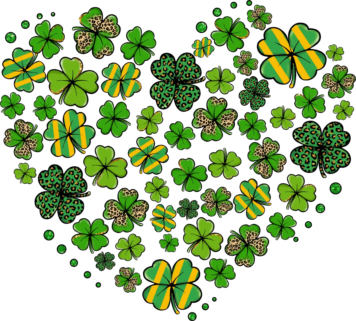 Irish Hearts Ready to Press DTF Transfer
