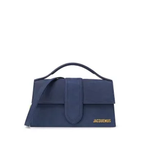 Jacquemus Navy Blue Suede Leather Handbag