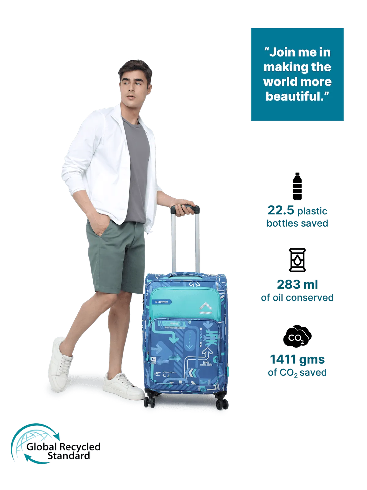 JFK Denim Blue Medium Soft Trolley