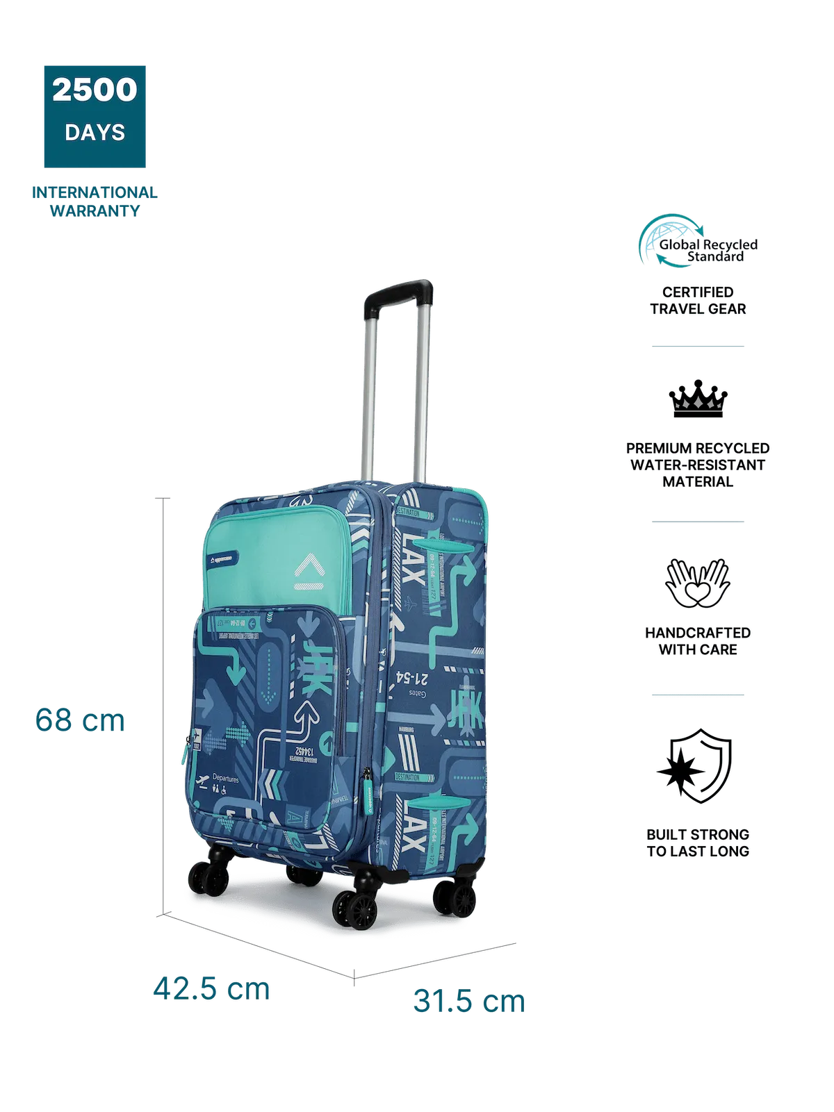 JFK Denim Blue Medium Soft Trolley