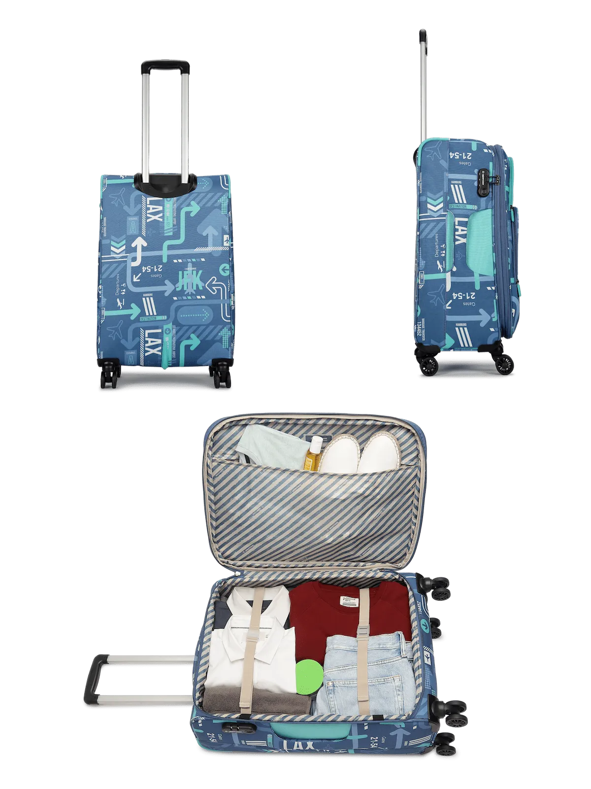 JFK Denim Blue Medium Soft Trolley