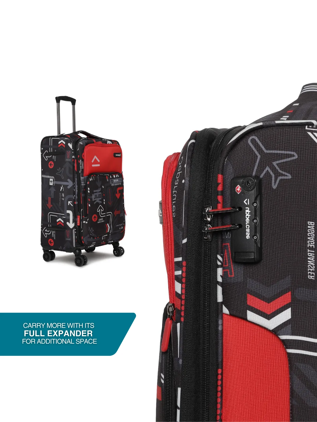 JFK Plus Red Medium Soft Trolley