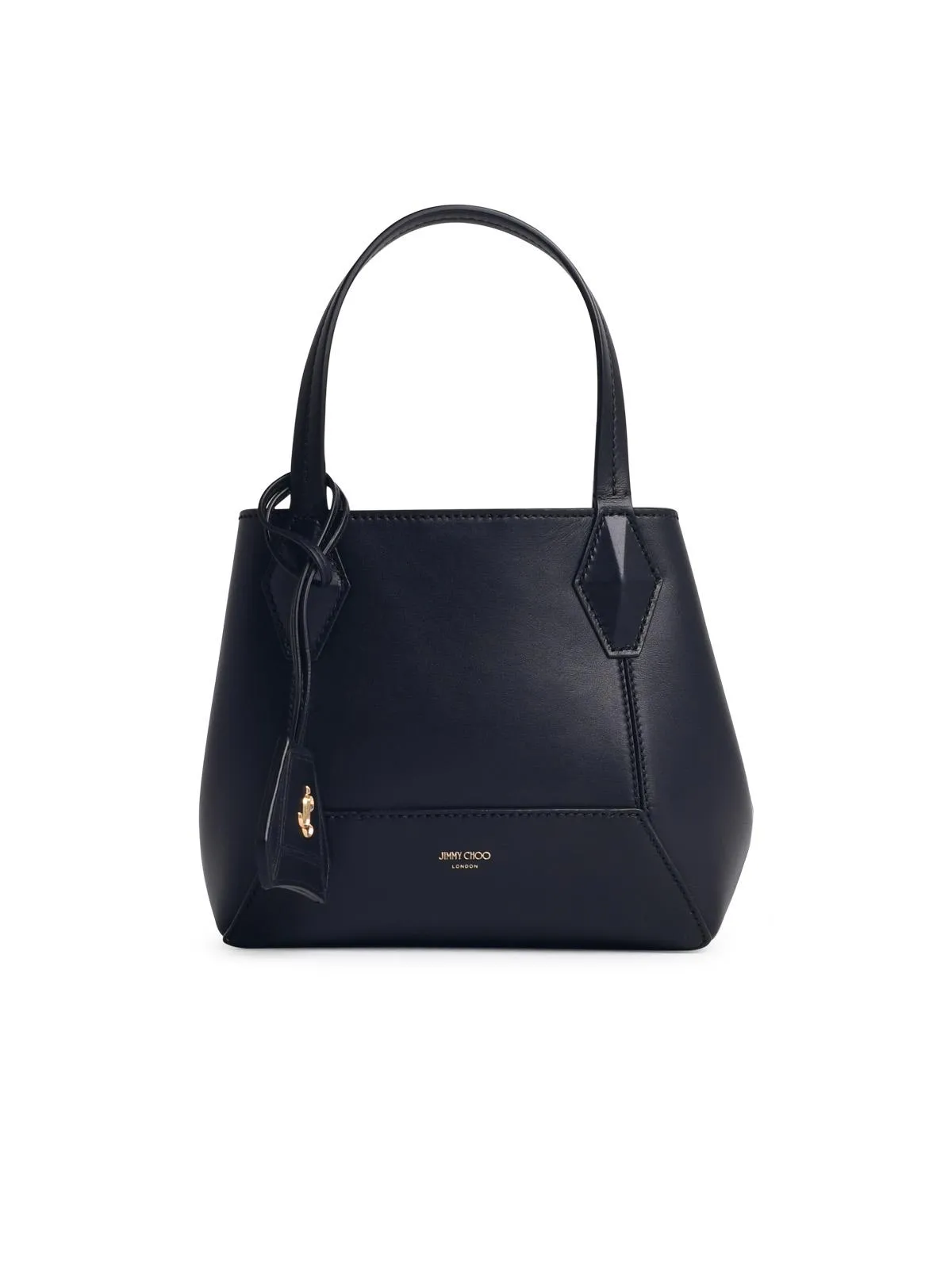 Jimmy Choo 'Diamond' Small Black Lear Bag