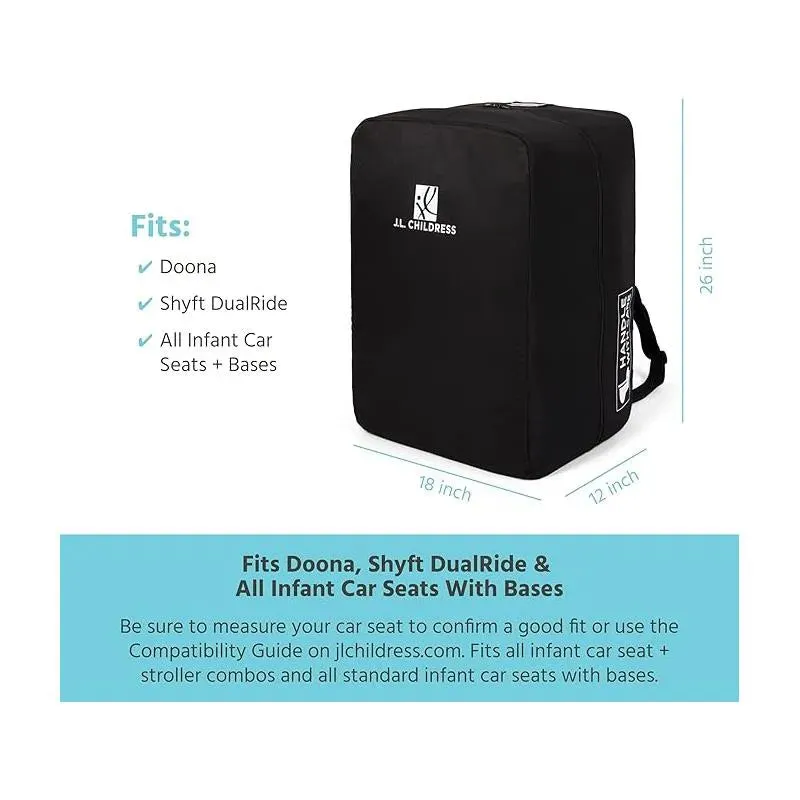 J.L. Childress - Elite Travel Bag For Doona, Padded, Black