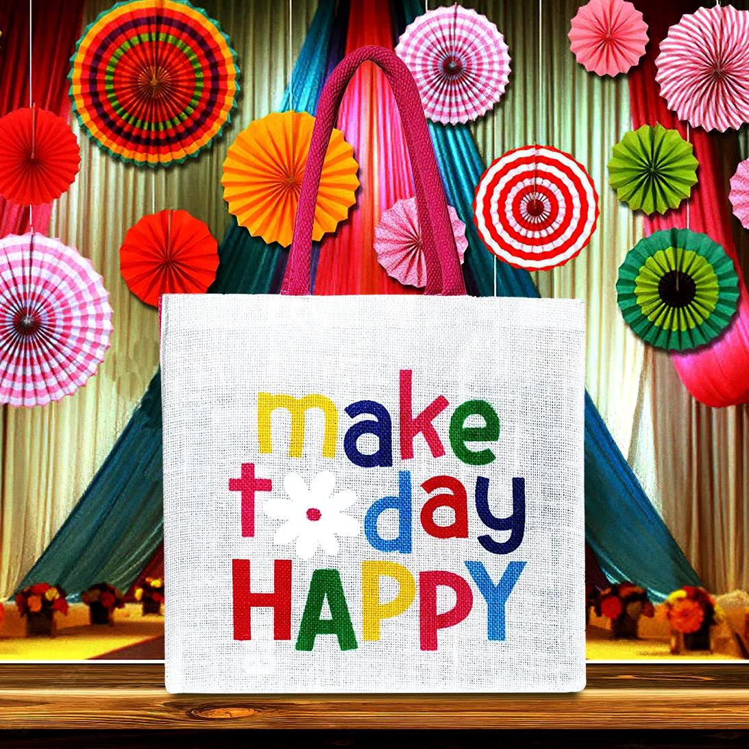 JOYFUL JUTE BAG - SPREAD HAPPINESS EVERYWHERE