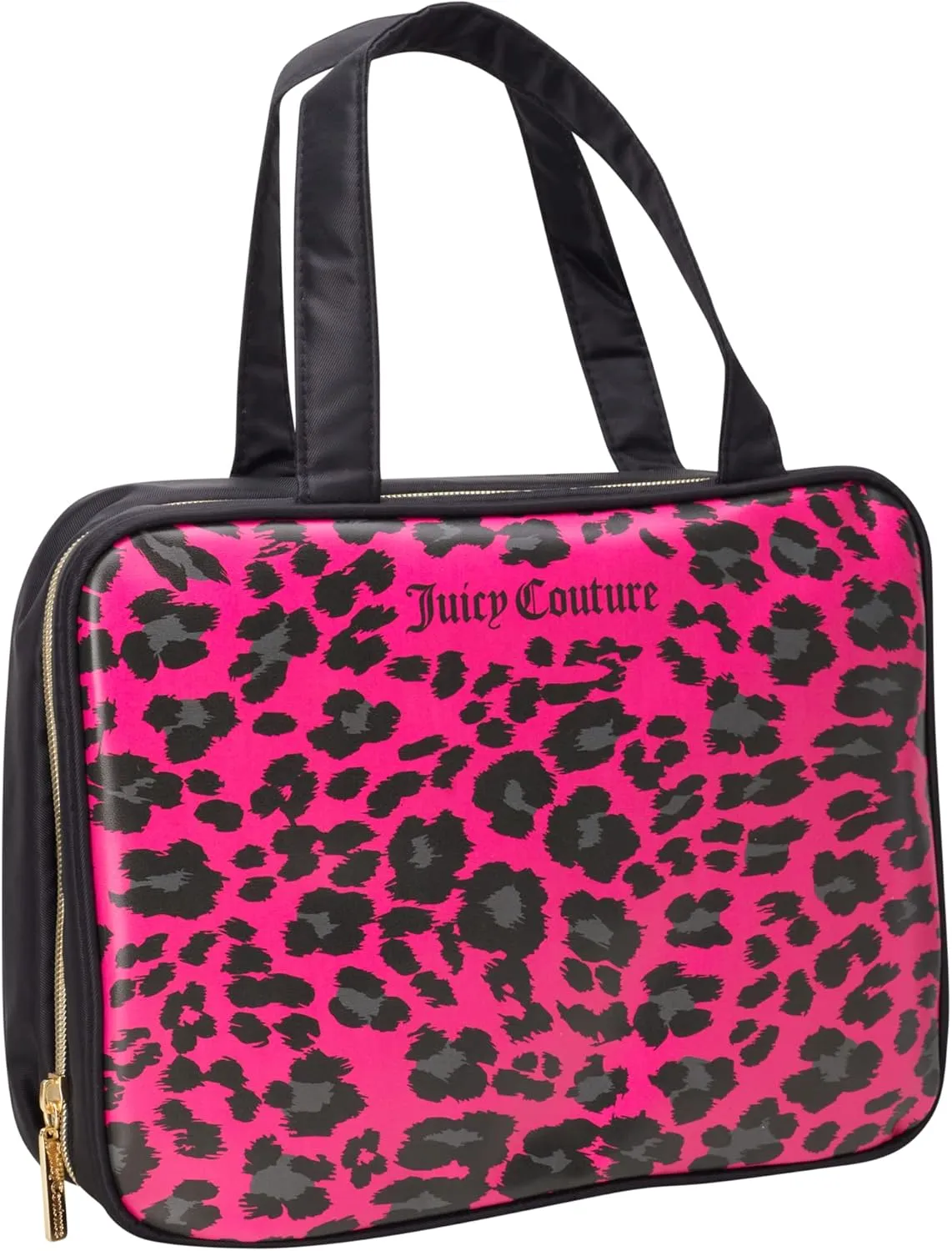 Juicy Couture Women's Cosmetics Bag - Hanging Travel Makeup and Toiletries Weekender Bag, Size One Size, Cheetah Print