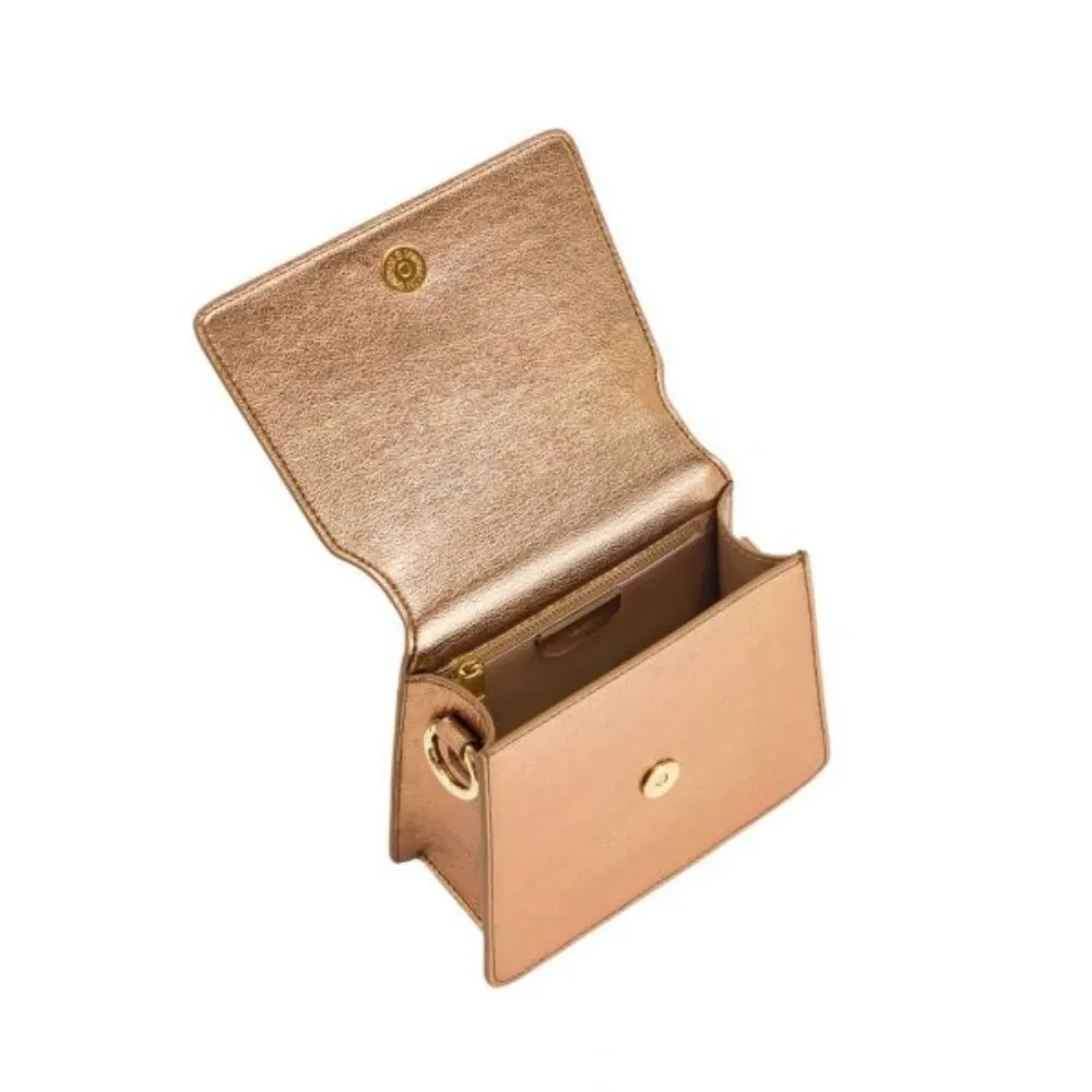 JW PEI Fae Metallic Top Handle Crossbody - Ancient Gold Lizard