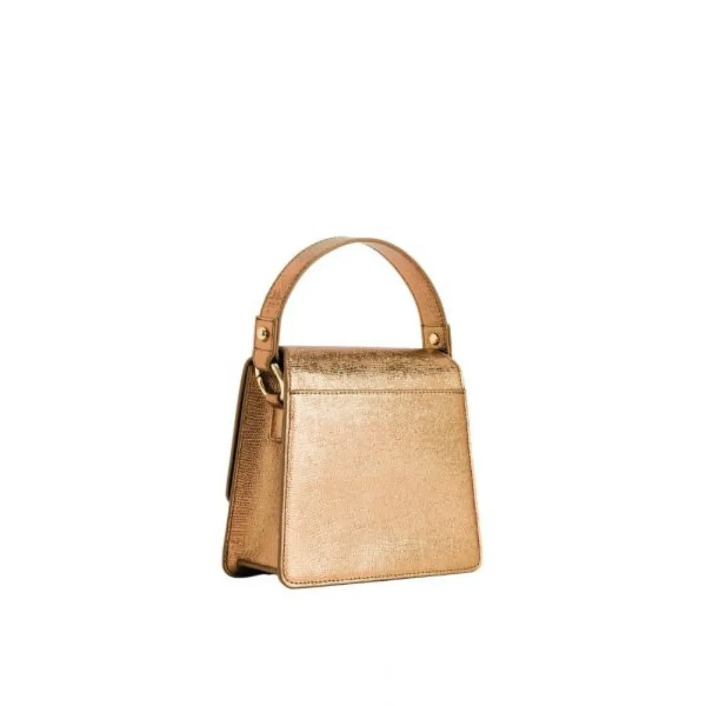 JW PEI Fae Metallic Top Handle Crossbody - Ancient Gold Lizard