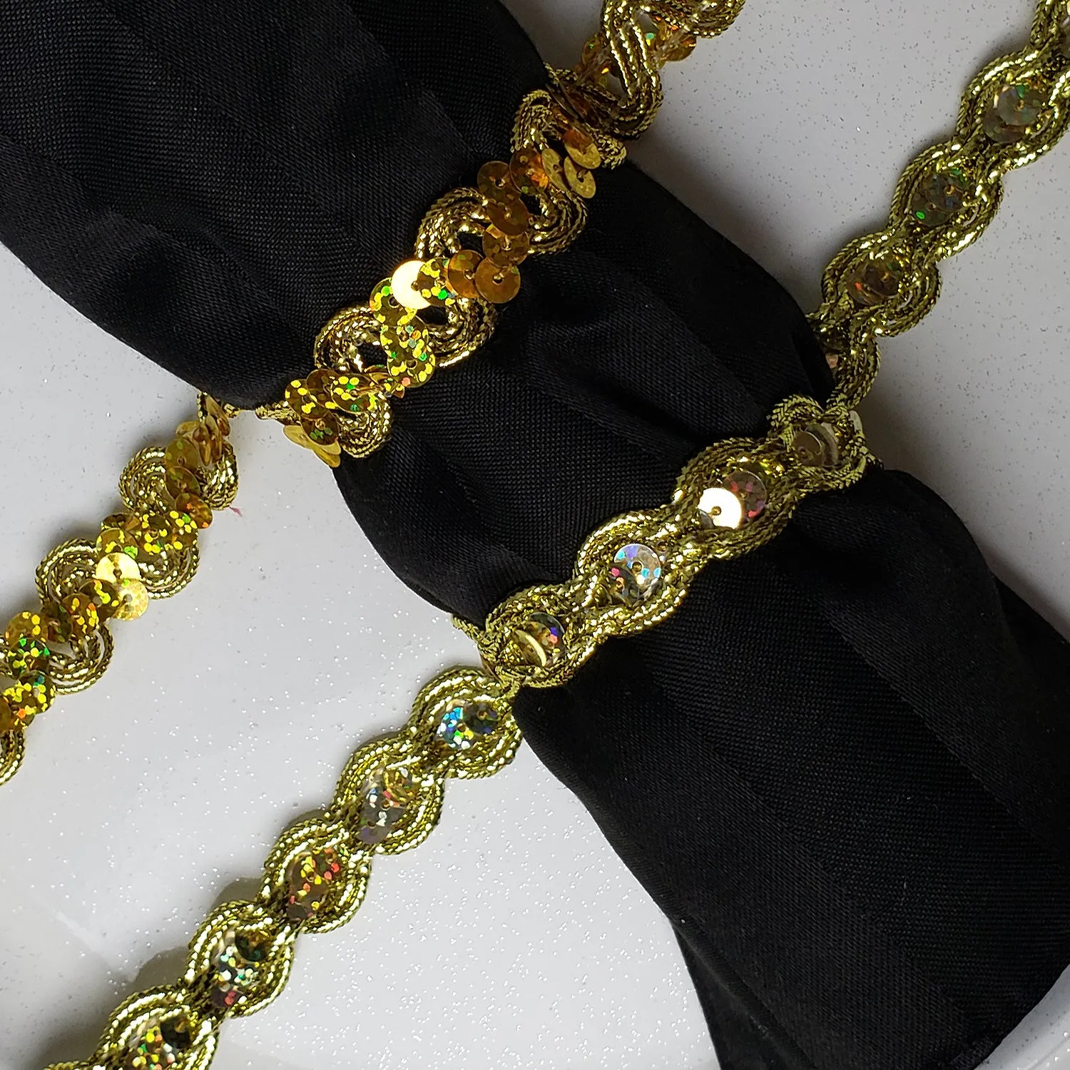 Karmen Sequin Metallic Braid Trim (Sold by the Yard)