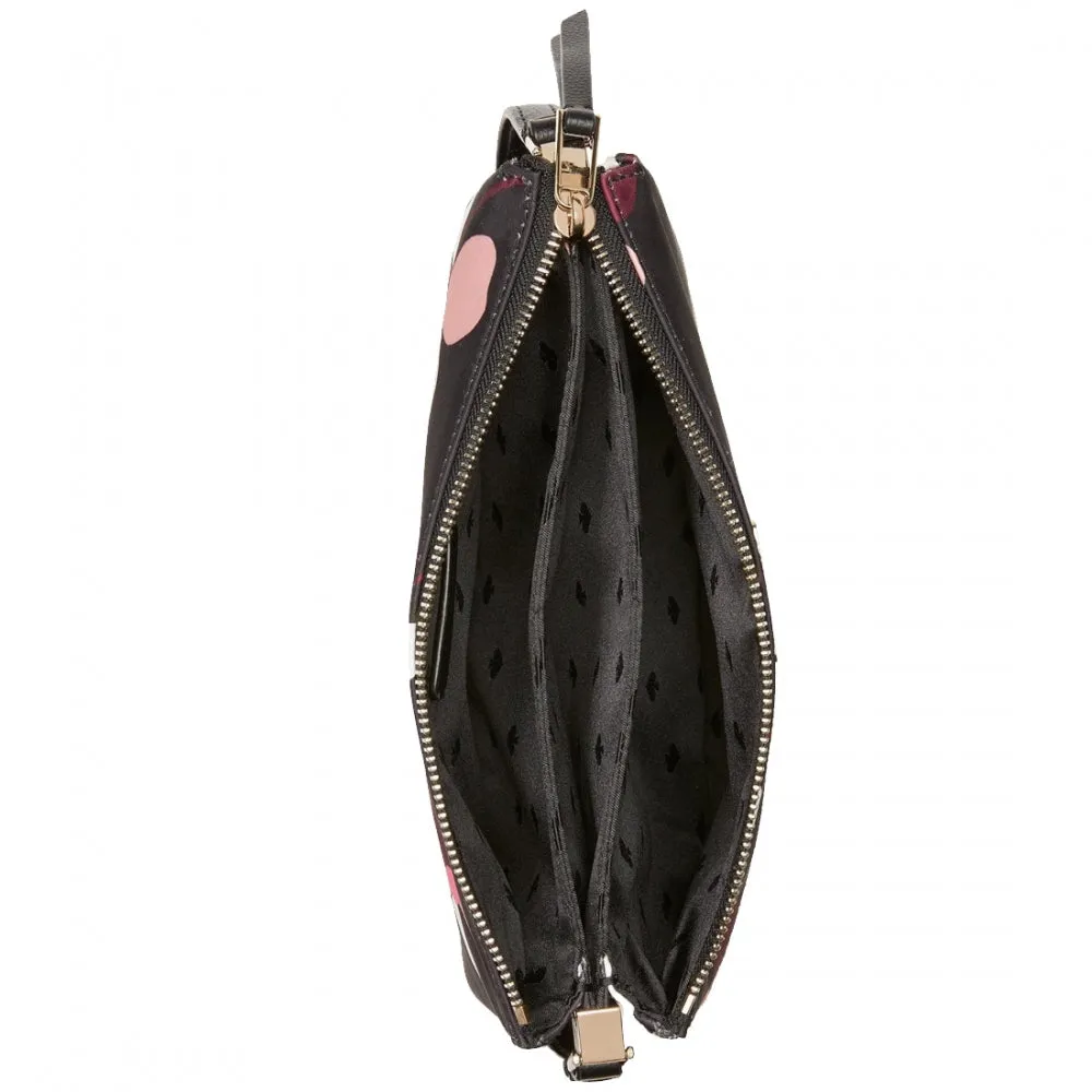 Kate Spade Dawn Dusk Buds Triple Gusset Crossbody Bag- Black Multi