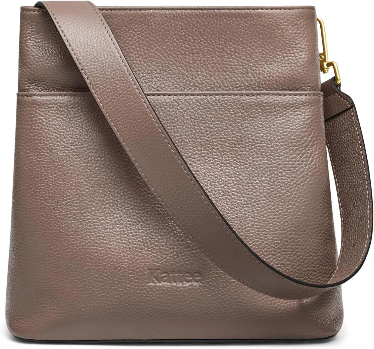 Kattee Leather Handbags for Women, Soft Shoulder Tote Crossbody Purses Bucket Bags with 2 Straps