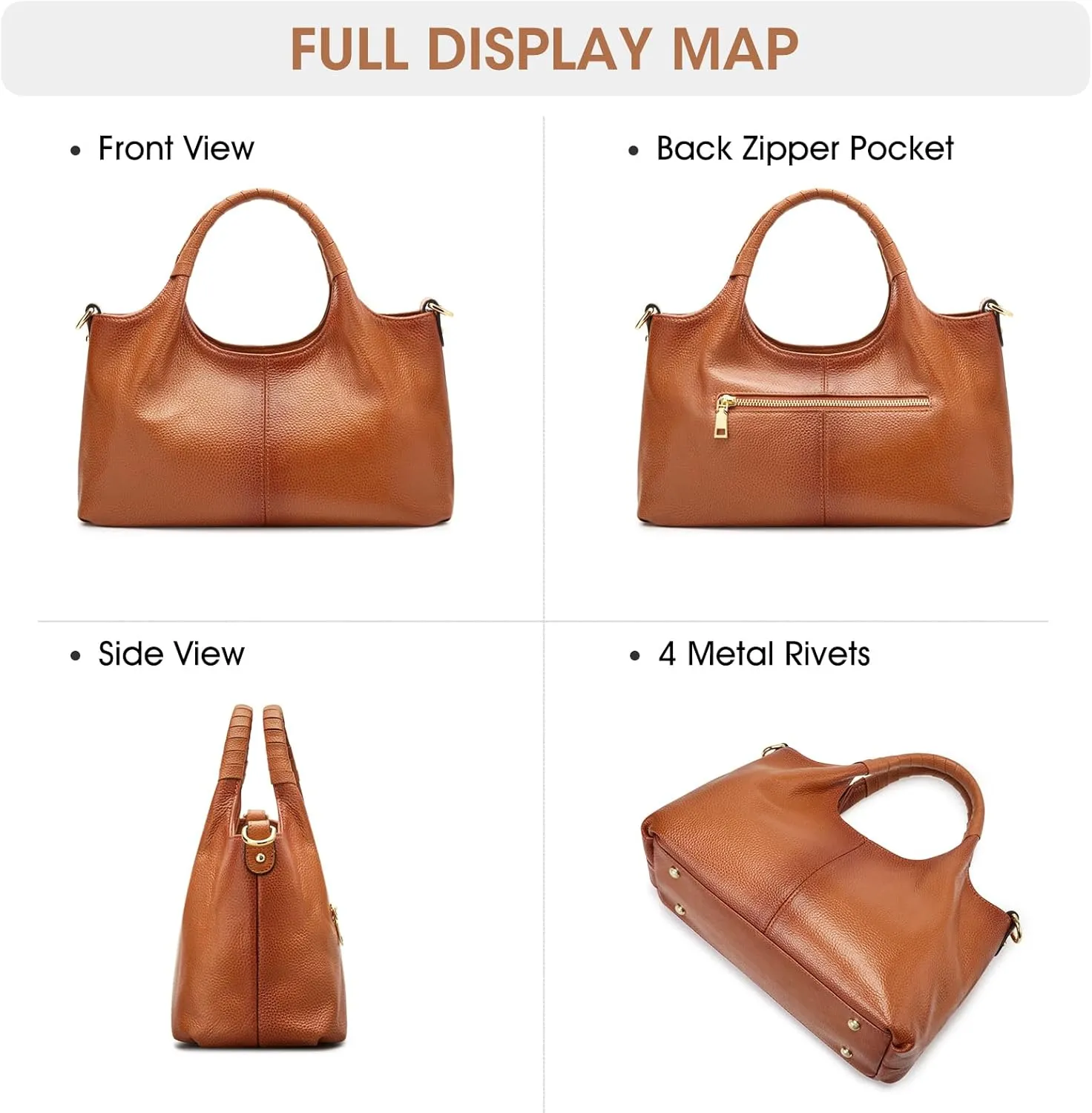 Kattee Leather Purses and Handbags for Women, Small Medium Crossbody Bags Trendy, Soft Shoulder Satchel Bags