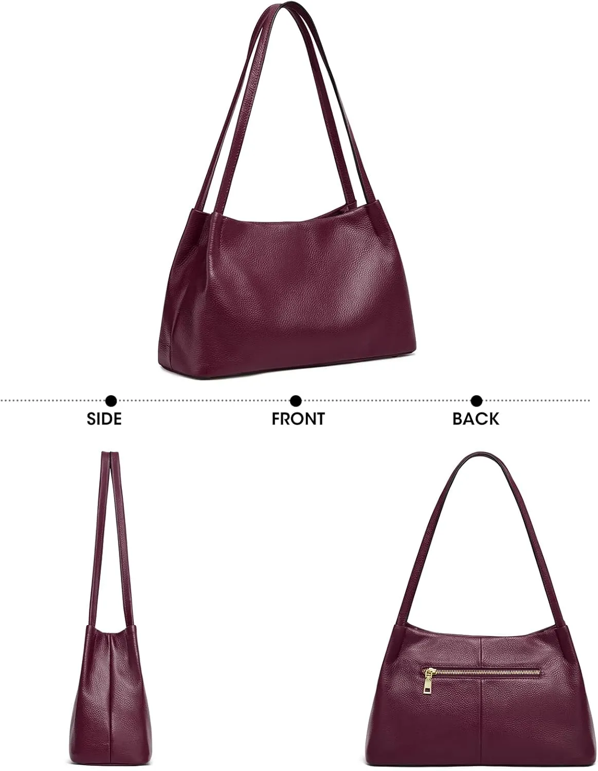 Kattee Leather Purses and Handbags for Women, Soft Genuine Leather Shoulder Hobo Bags with Top Magnetic Snap Closure