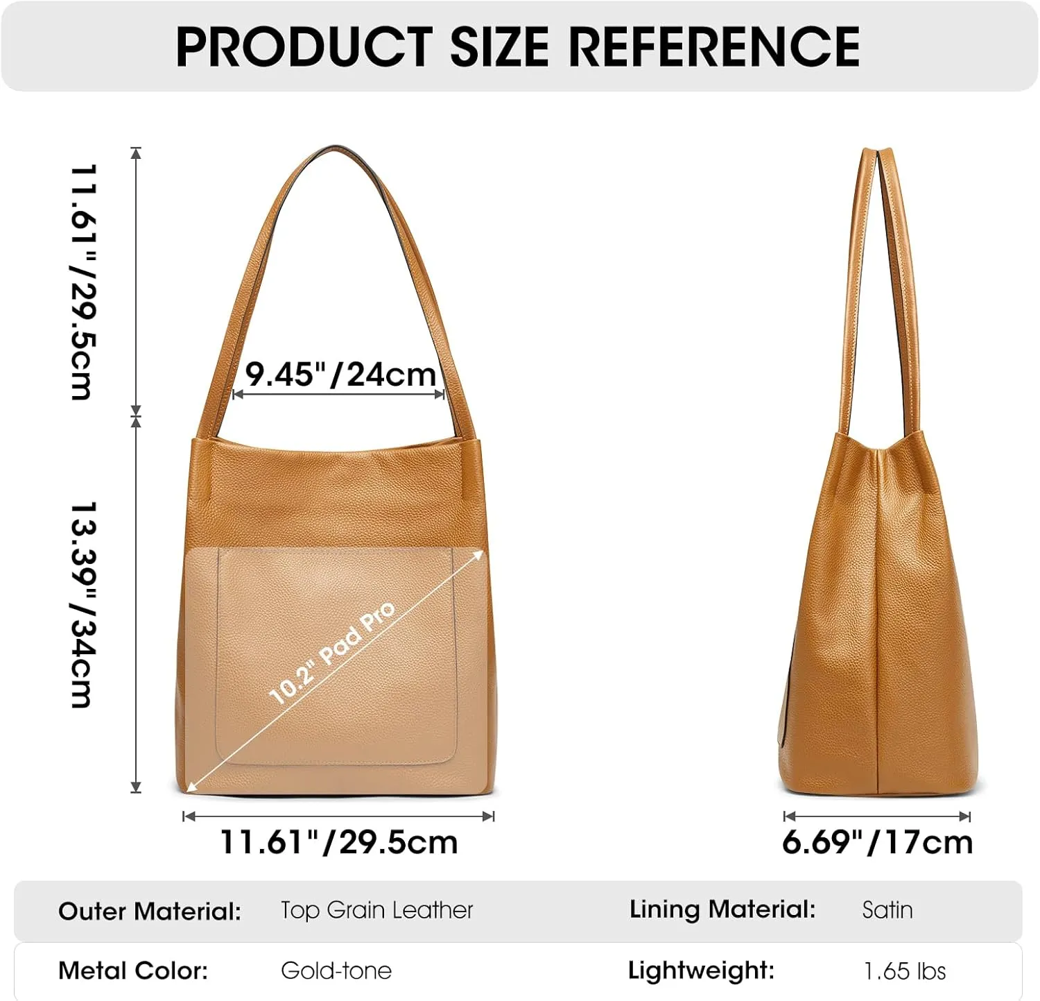Kattee Leather Shoulder Tote Bags for Women, Soft Purses and Handbags with Top Magnetic Snap Closure