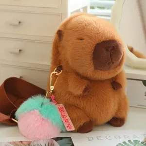 Kawaii Fluffy Capybara Plushies with Strap