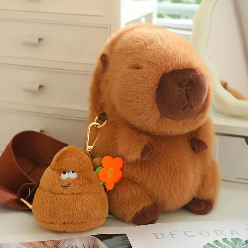 Kawaii Fluffy Capybara Plushies with Strap