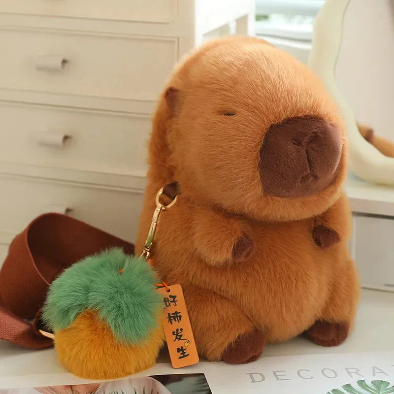 Kawaii Fluffy Capybara Plushies with Strap