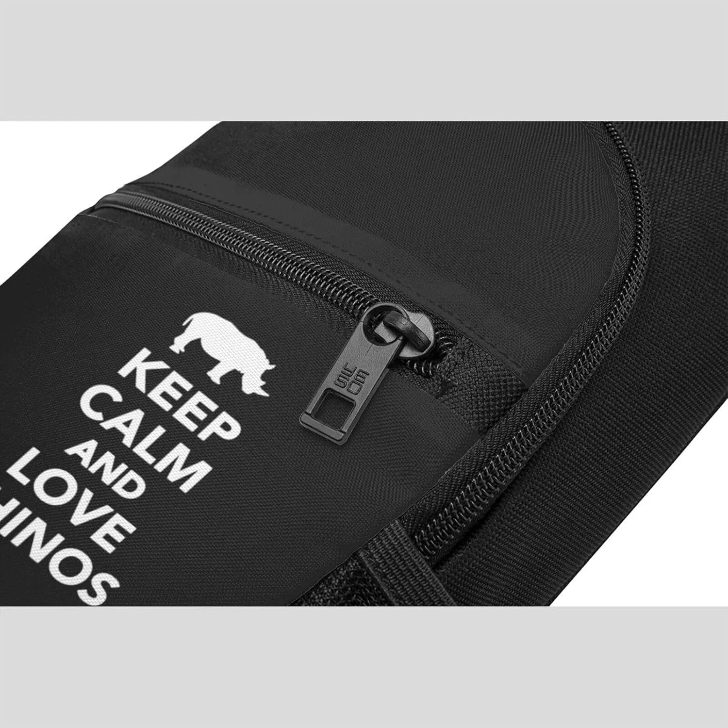 Keep Calm and Love Rhinos Chest Pack Leisure Shoulder Crossbody Chest Bag, Black
