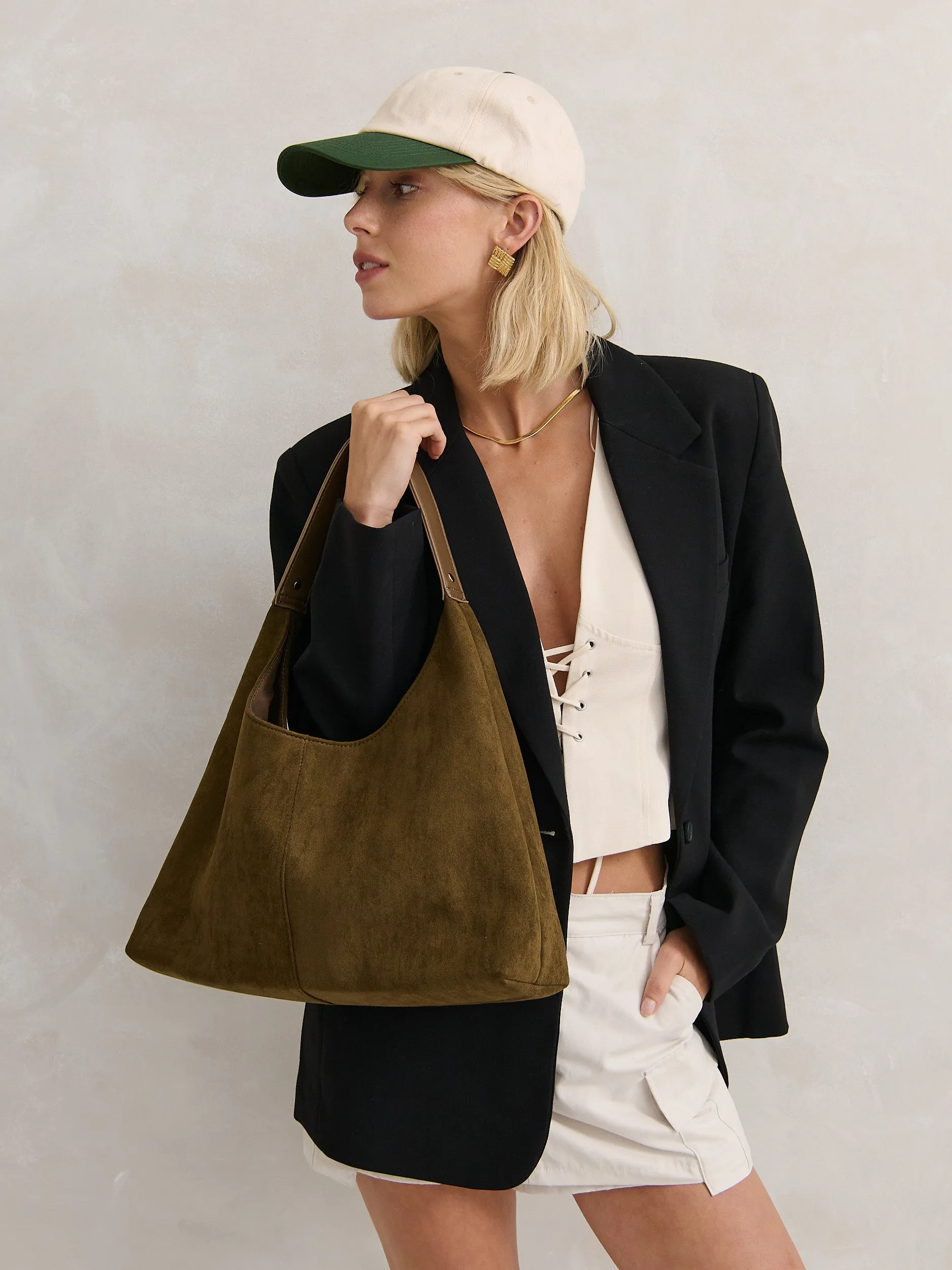 Kenny Suede Bag in Olive