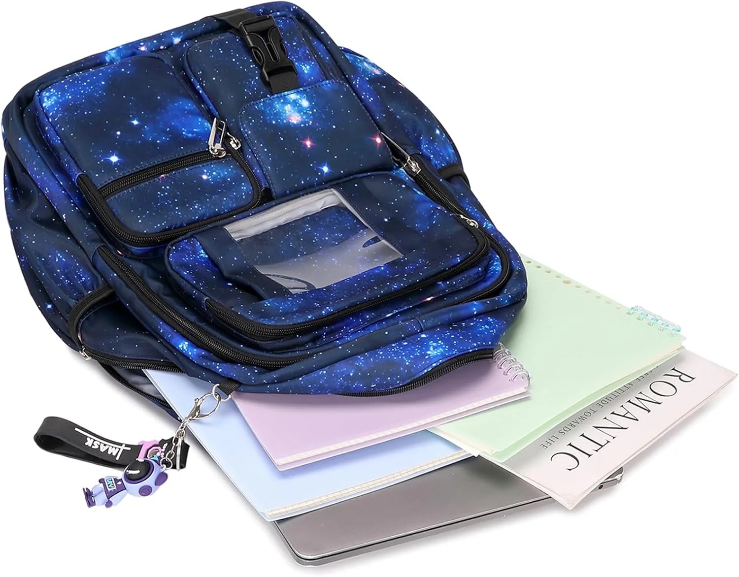 Kids Backpack for Girls & Boys - School Bags for Middle & Elementary School Students - Kawaii Ita Galaxy Astronaut
