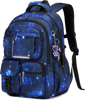 Kids Backpack for Girls & Boys - School Bags for Middle & Elementary School Students - Kawaii Ita Galaxy Astronaut