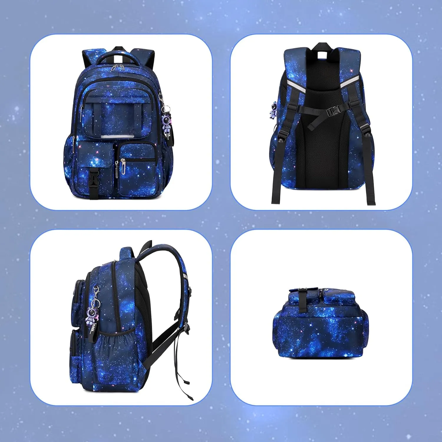 Kids Backpack for Girls & Boys - School Bags for Middle & Elementary School Students - Kawaii Ita Galaxy Astronaut