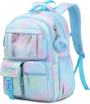 Kids Backpack for Girls - School Bags for Middle School Students - Book Bag for Elementary Primary School - Blue