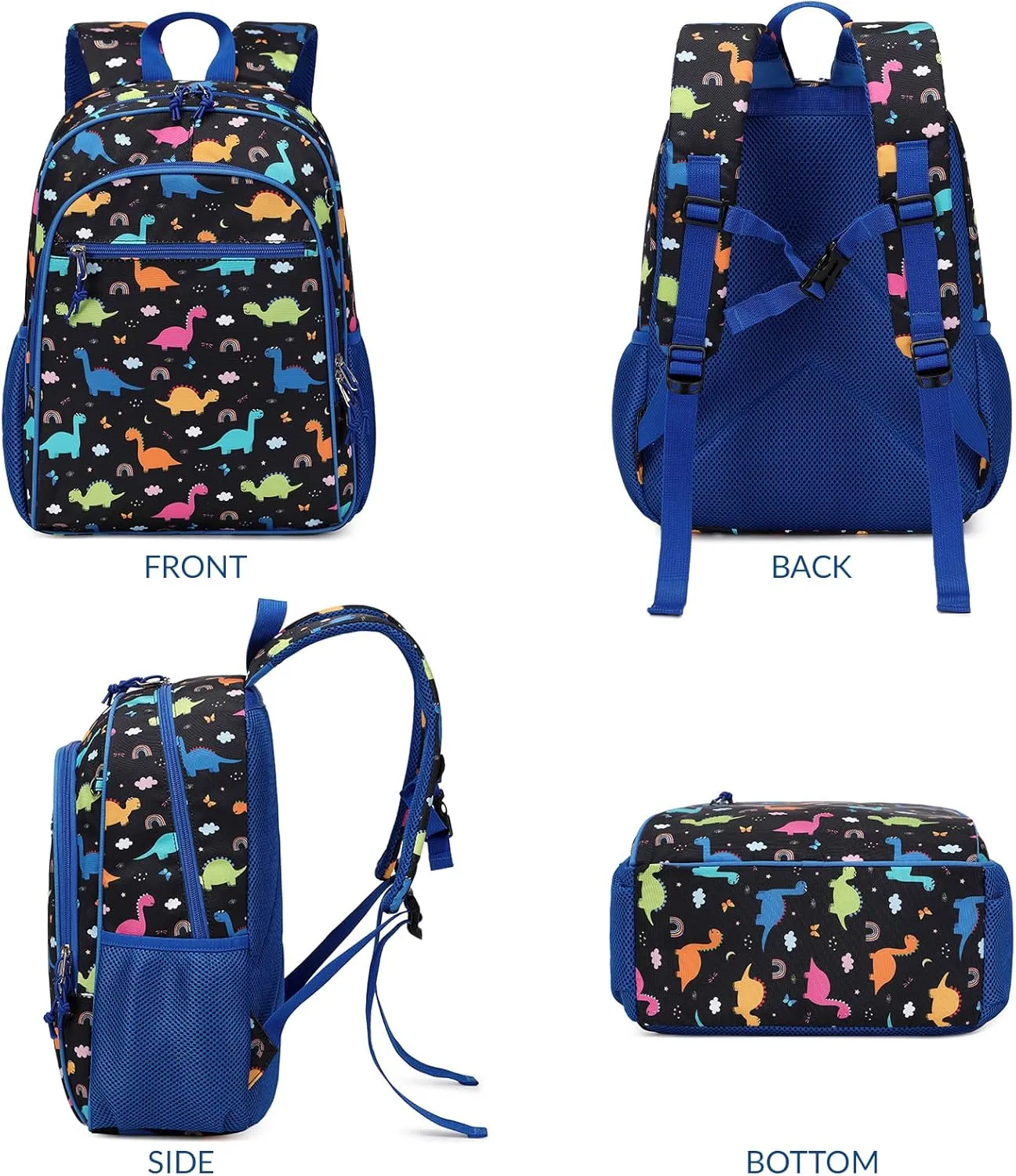 Kids Backpack for Kindergarten Preschool Boys Backpack Kids School Bags Child Lightweight Elementary School Bookbags Cute Gifts Dinosaur Blue Black