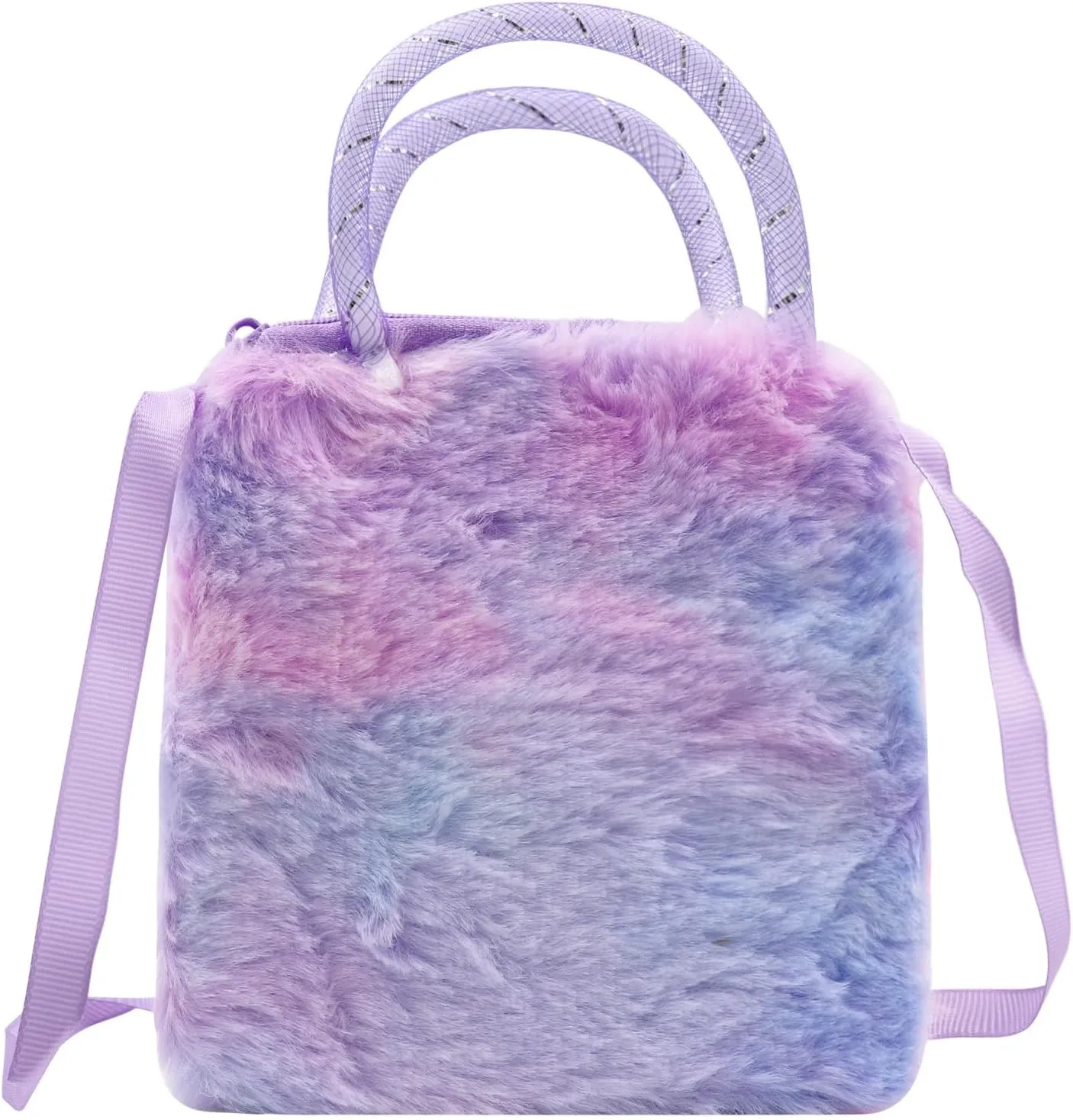 Kids Girls Colorful Plush Unicorn Cell Phone Bag Pouch Mini Crossbody Purse Handbag Wallet