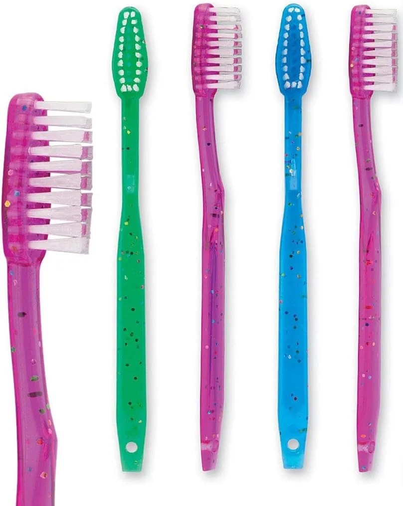 Kids Prepasted Toothbrushes Individually Wrapped - Bubblegum Disposable Toothbrushes with Sparkles (36 Pack)